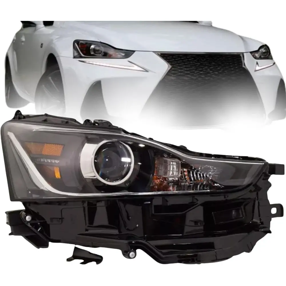 

Запасная фара (правая/пассажирская) для Lexus IS250/300/350/200t 2017-2020 годов выпуска, без адаптивного освещения, без LED-сигнала, с автоматической регулировкой уровня