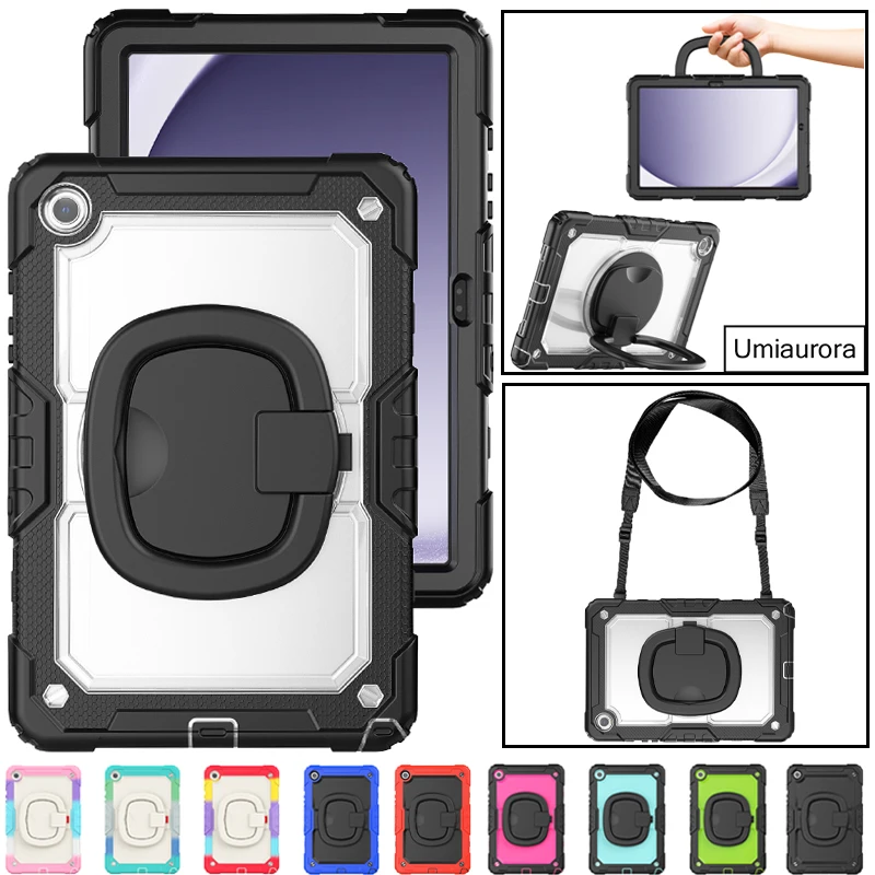 

For Samsung Tab A7 A8 A9+ Plus SM-X210 SM-X110 X200 T220 T500 S6 Lite 10.4 inch Stand Strap Shockproof Tablet Case Rugged Funda
