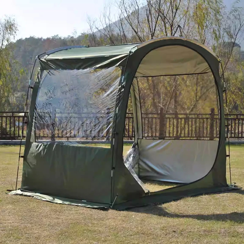 Tente d'hiver pour 3-4 personnes, transparente et claire, tente mobile de type véranda, tente chaude pour la glace et la neige