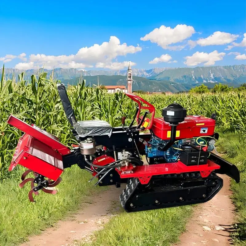 Ride on Rotary Tiller Garden Mini Tractor Agriculture Equipment With Hitching Tool Rotavator Cultivator Machinery Factory Supply