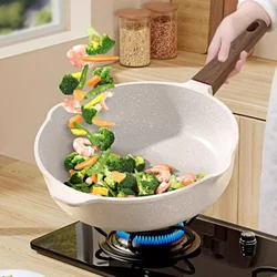 Multifunctional Nonstick Deep Frying Pan Skillet Saute Healthy Medical Stone Cookware Chef's Cooking Pan Egg Omelet Pans