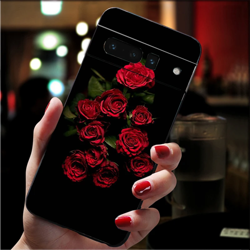 

Phone Case For Google Pixel 10 9 Pro XL 9A 8 7 6 Pro Pixel 8A 7A 6A Pixel 8 7 6 5 Beautiful Flower Rose