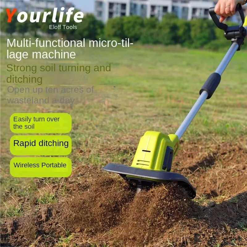 Mini coltivatore rotativo per coltivatore elettrico da 1200 W certificato CE con lame per diserbo e fossetta per uso domestico in giardino