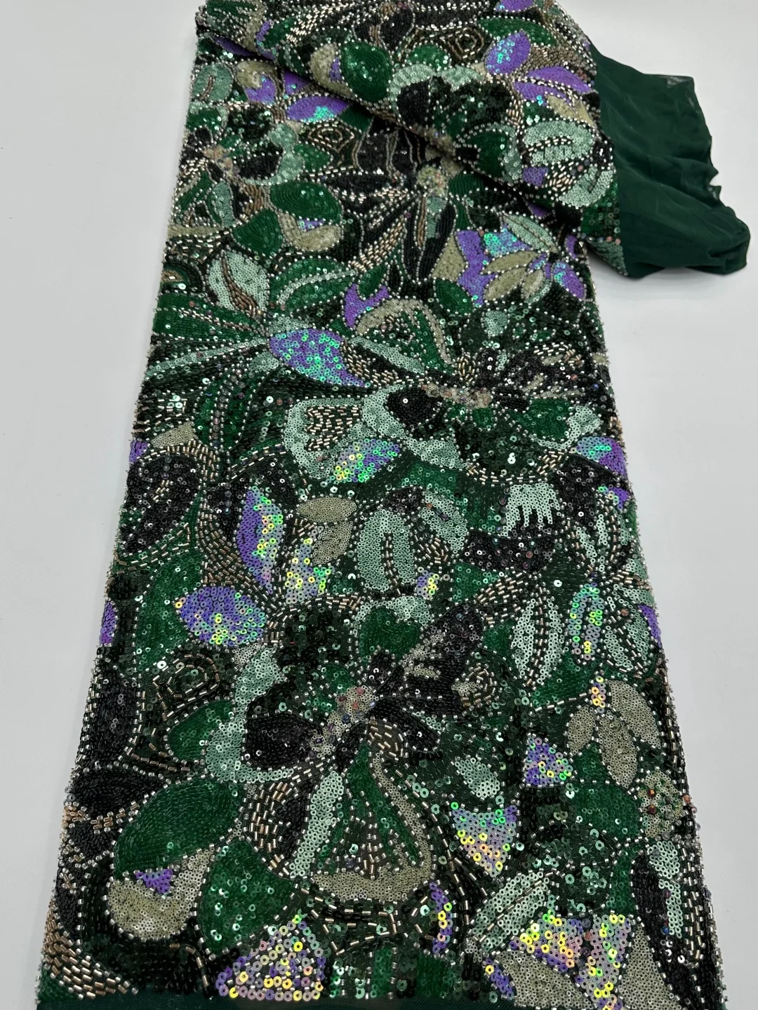 

African Tulle Lace Fabric 2026 French Embroidery High Quality Lace French Sequins Luxury Beaded Lace For Bridal Nigerian Wedding
