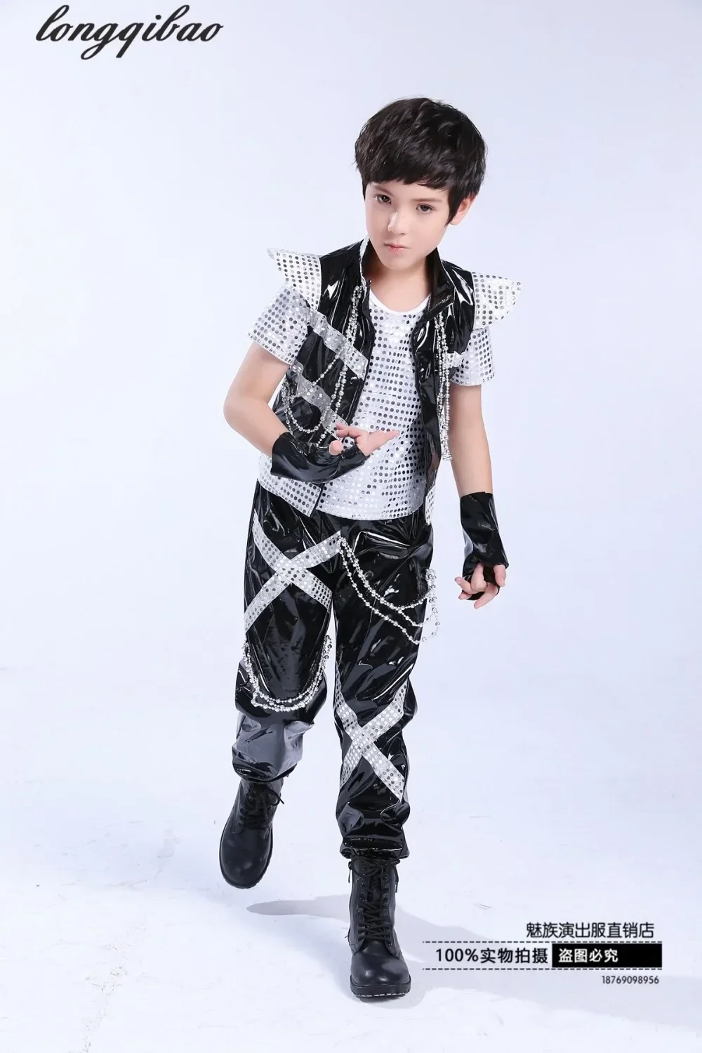 Jazz Dance Costumes for Children, Hip-hop Sequins, Stage Shelf, Drummer Costumes, Modern Dance Performances, TB7120