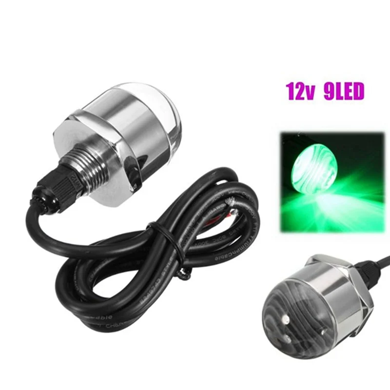 

Подводный фонарь для лодки, навигационный фонарь, светодиодный светильник для сливной пробки, светодиодный светильник для лодки, морской подводный светодиодный светильник, зеленый свет