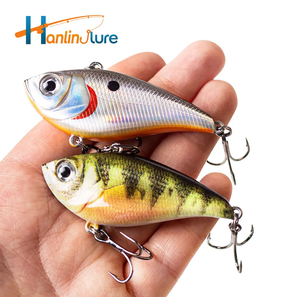 Hanlin NEU 60mm/10,5g VIB Angelköder Langsam Sinkender Lipless Hardbait Crankbait Wobbler für Karpfenangeln Pesca Bass Tackle