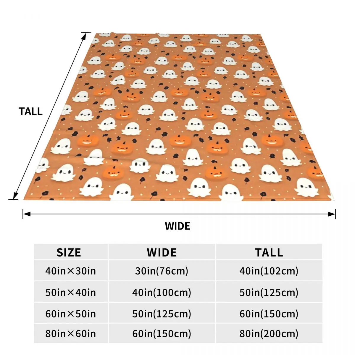 Couverture d'Halloween Légère et Mignonne pour Literie de Bureau, Plaid Fantôme, Citrouille, Goutte, Trick or Foresous, Printemps