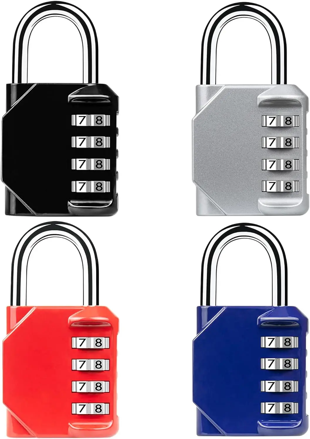 

4 Digit Combination Locks, School and Gym Locker Lock Easy to Use and Set, Combination Lock for Locker, Fence, Gate, Case