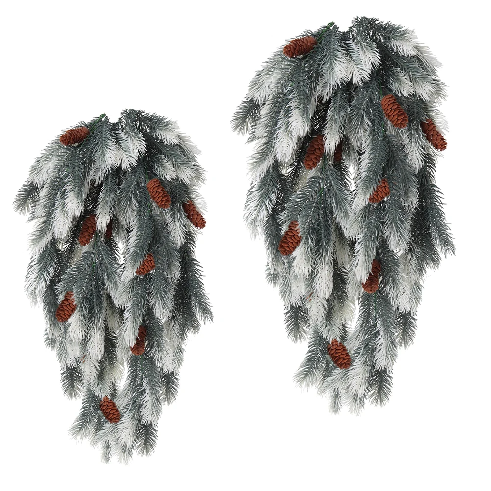 Künstliche Weihnachtsreben, Kiefernnadelzweige mit roten Beeren für drinnen und draußen, Zuhause, Veranda, Gartendekoration, Weihnachtsdekoration