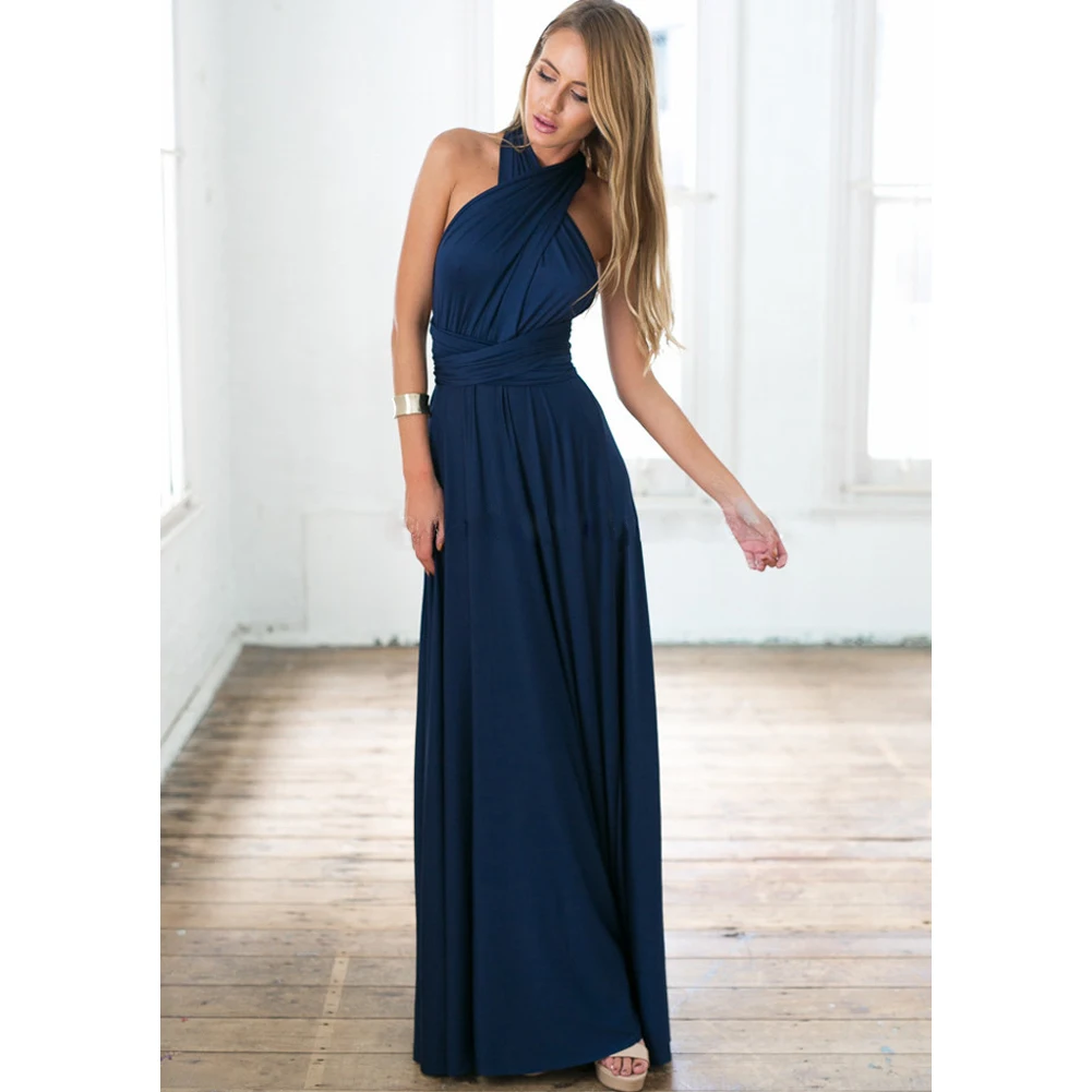 2026 Sexy Damen Multiway Wickel-Convertible Boho Maxi Clubkleid Bandage Langes Kleid Party Brautjungfern Infinity Robe Longue Damen – Detail 12