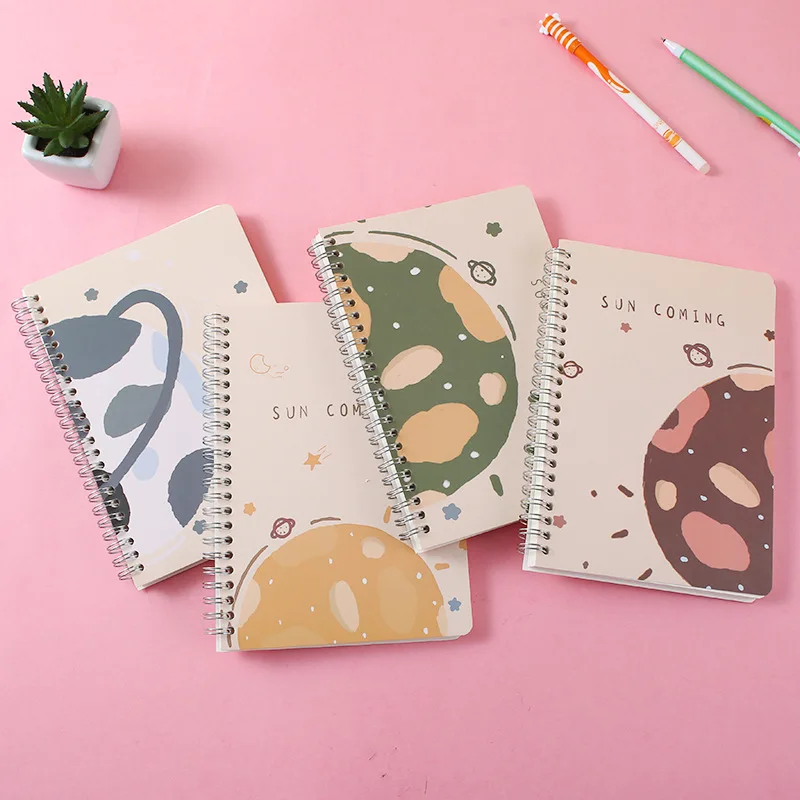 A5 1Pcs Binder Spiral Coil Book Cute Cartoon 60Sheet Thicken Notepad Notebook Student Learning Korean Stationery School Supplies