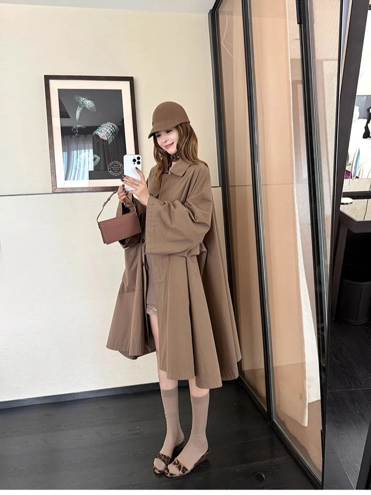 

2000s Aesthetic Elegant Vintage Japanese Fashion Women's Autumn Coat Kawaii Sweet Office Lady Chic Cloak Design Trench Coat 2025