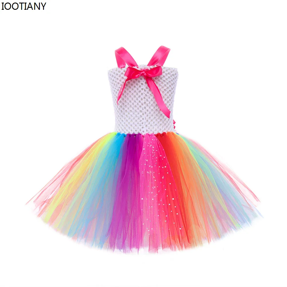 Kid Sweet Candy Rainbow Princess Lollipop Set Kids Lolipop Cosplay Tutu Dress Baby Carnival Birthday Party Sparkly Tulle Dresses