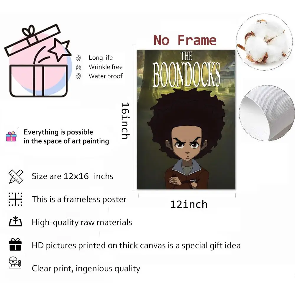 The Boondocks Animation Satire Painting Calligraphy Wall Art Mural Living Room Canvas Decor Gifts