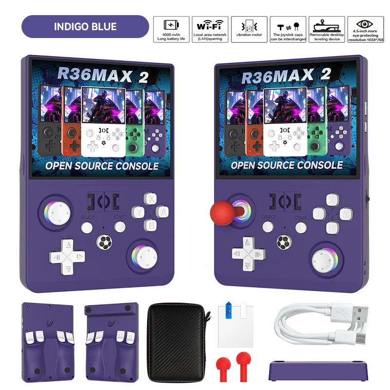R36Max2 Upgraded Handheld Game Console 4.5Inch IPS Screen 1024*768 Linux System Dual Joystick Portable Pocket Video Game Player image 3