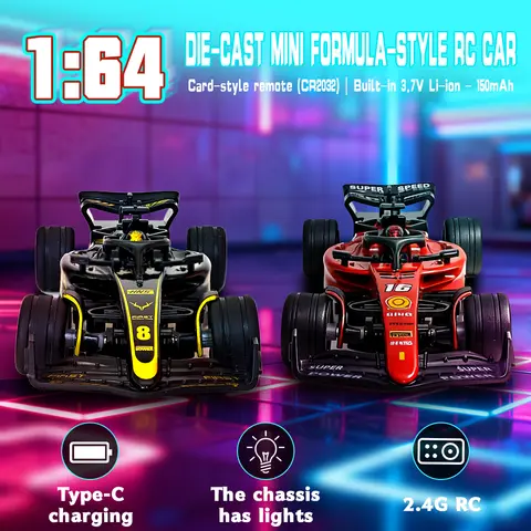 1:64 Scale RC Drift Car - 4WD Mini RC Toy Car, Sporty, Stylish, Streamlined Design, Perfect Holiday Gift for Kids and Adults
