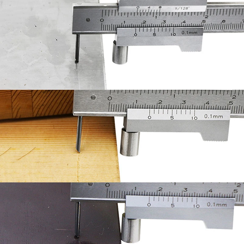 High Quality 0-200mm Marking Vernier Caliper Scriber Gauging Ruler Measuring Instrument Tool Accuracy: 0.1mm Or 0.05mm