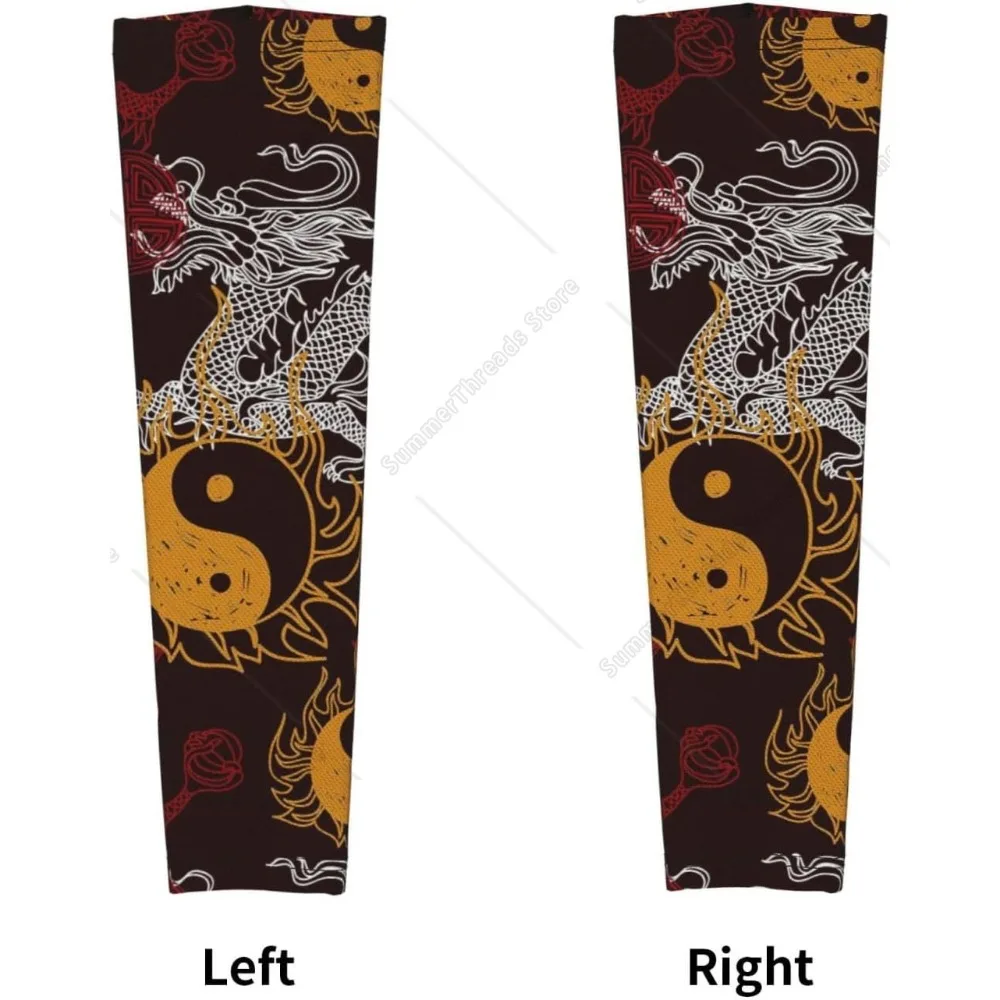 Dragon chinois Yin Yang bras garde manches Uv Protection solaire refroidissement bras manches couverture pour courir cyclisme Sports, mode