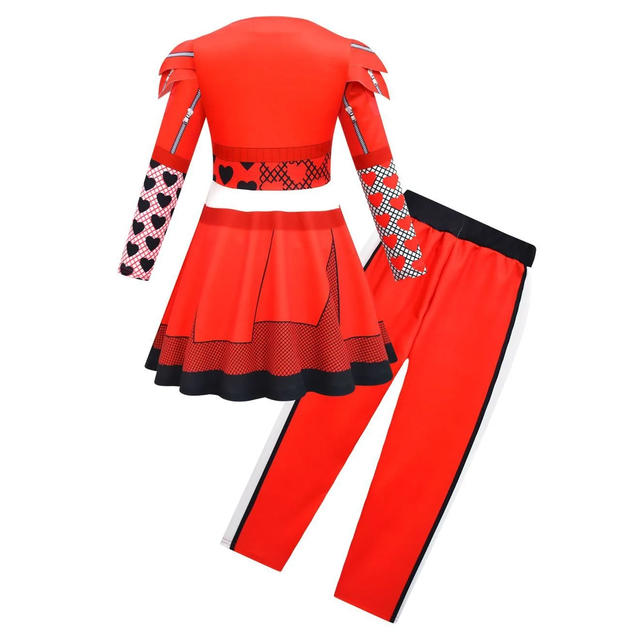 The Rise of Red Costume para meninas, Cosplay D-Descendentes, Roupas Infantis Fantasia, Peruca Halloween, Vestido de Festa Extravagante