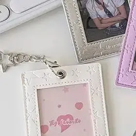 Star Shaped Card Holder in PU Leather; Includes Idol Photo Stand, Protective Cover, and Keyring Gift