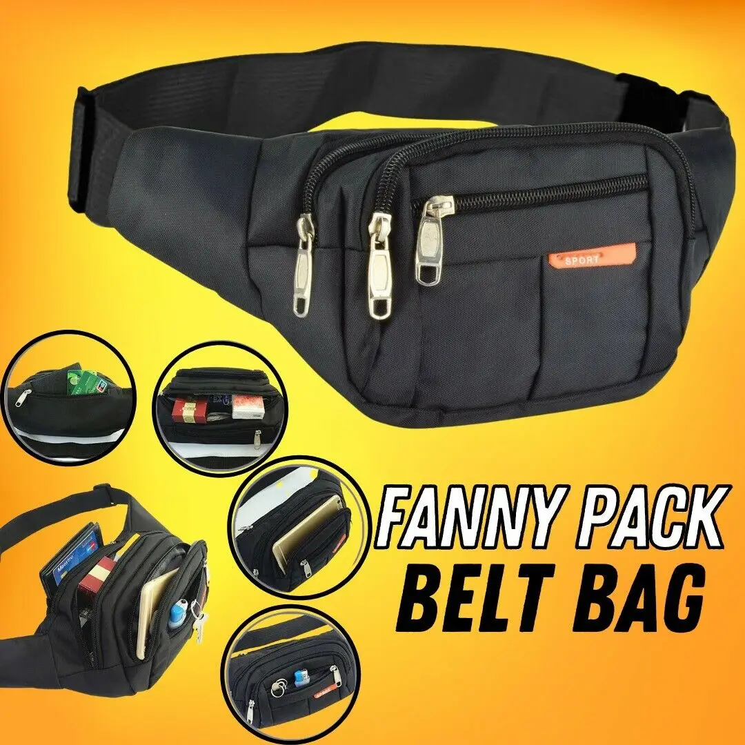 

Hip Belt Bum Pouch Sport Travel Purse Unisex Waist Bag Fanny Pack For Men Women
