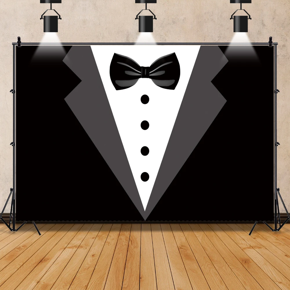 Laeacco Happy Handsome Man วันเกิด Daddy VIP Tie สูทส่วนบุคคลแบนเนอร์ภาพพื้นหลังฉากหลังถ่ายภาพ