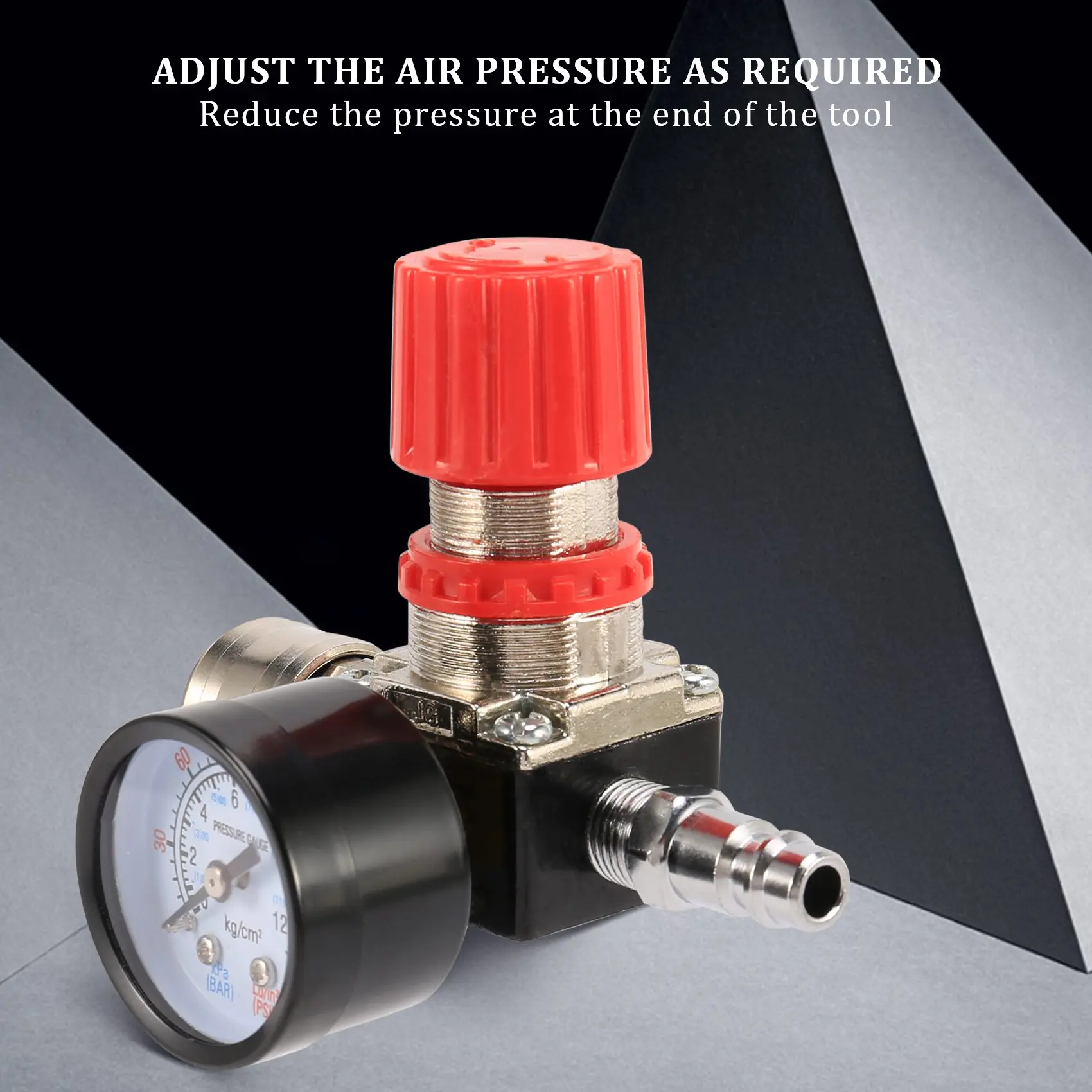 

AEF5-1/4Inch Pressure Regulator Air Compressor Pressure Regulator Reduction Valve 3 Holes Control Valve 12 Bar Connection
