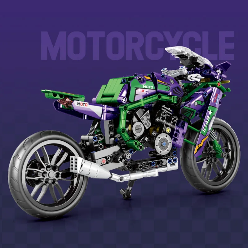 456PCS Technic Sport Motorcycle Model Building Block City Motorbike Locomotive Modular Bricks Model Toys For Birthday Gifts