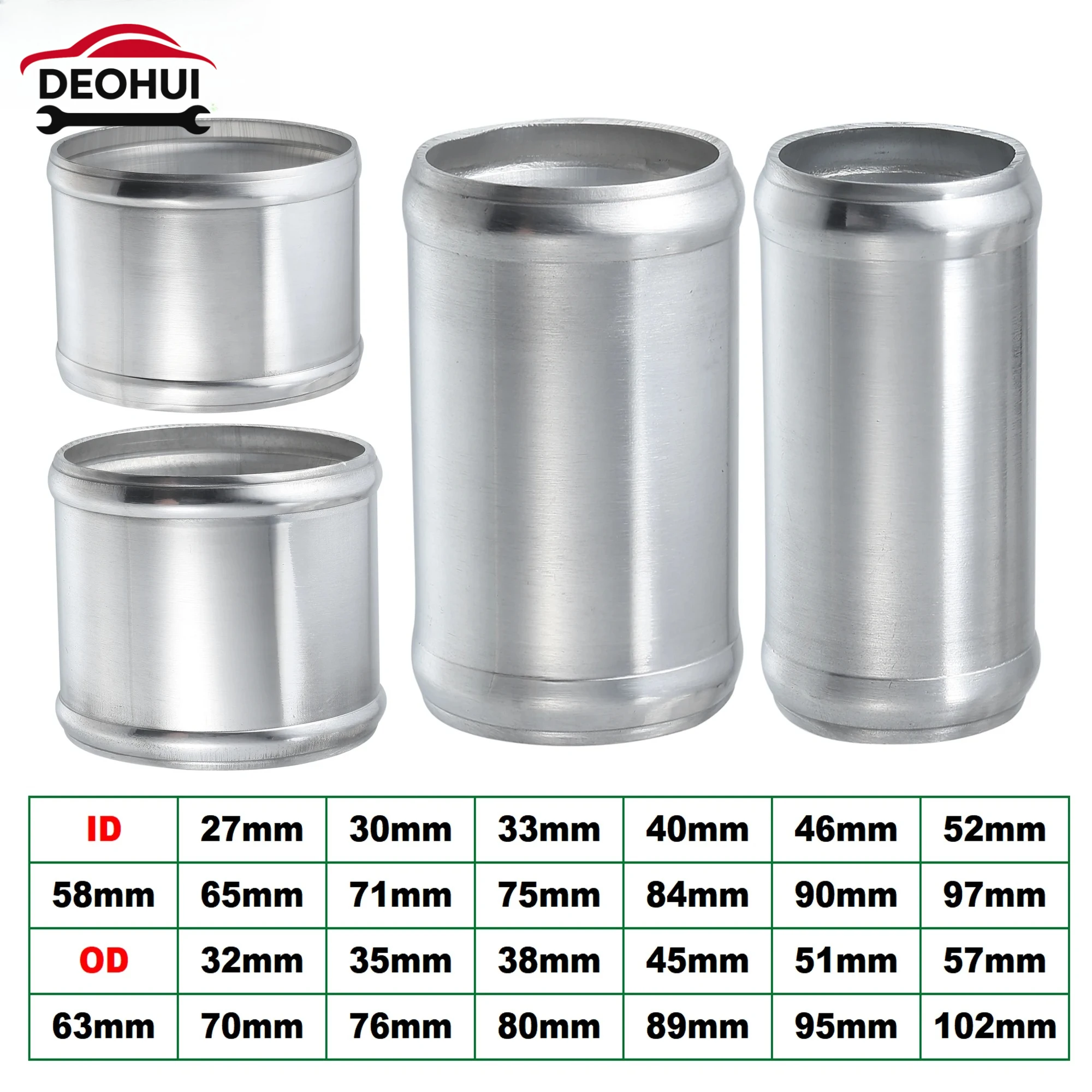 CSDOH 27mm-97mm ID 32mm-102mm OD Car Adapter Joiner Pipe Universal 76mm Length Connector Tubing Adapter Aluminum Alloy