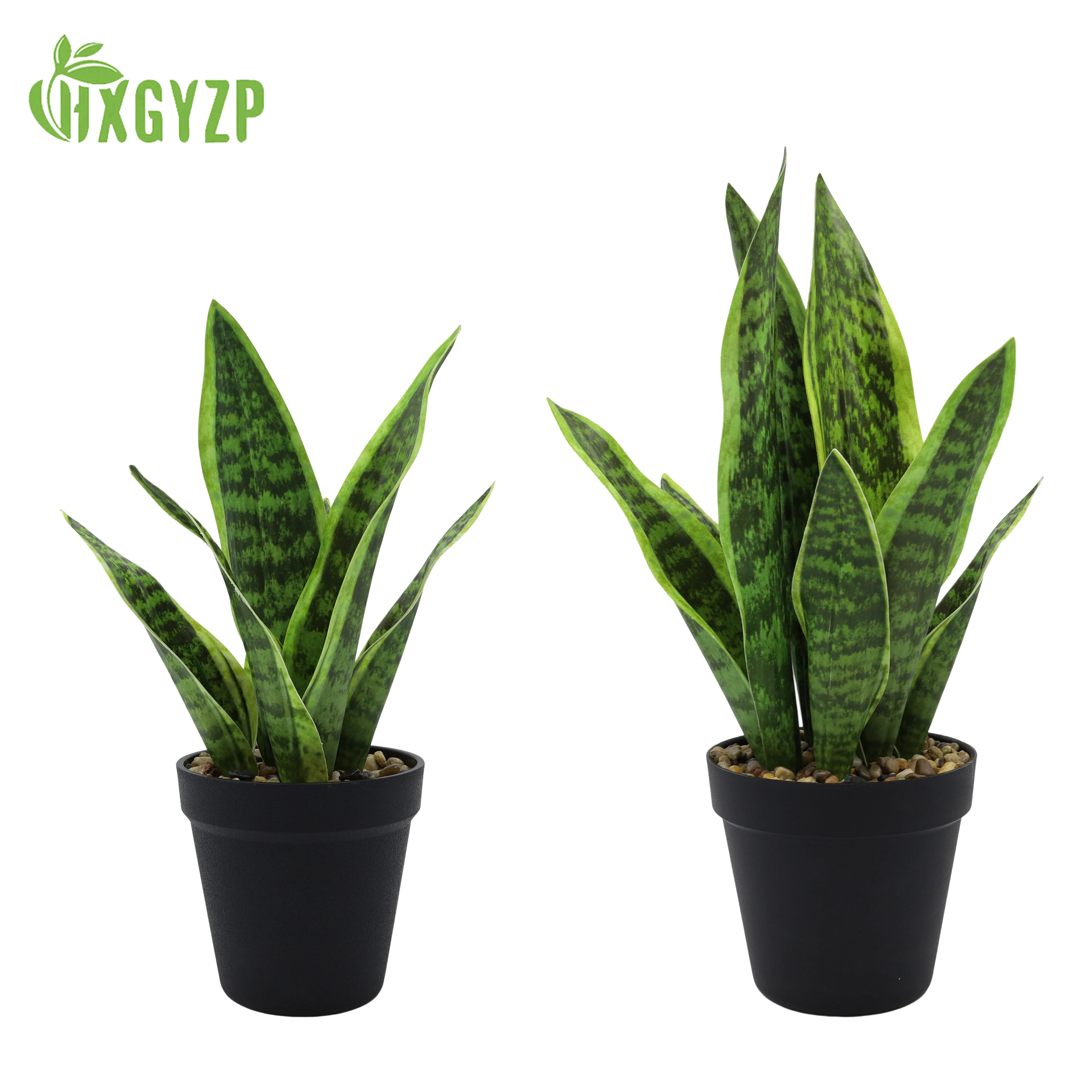 

HXGYZP Artificial Snake Plant Tropical Faux Sansevieria Plants In Black Plastic Pots Home Office Indoor Outdoor Decor Potted