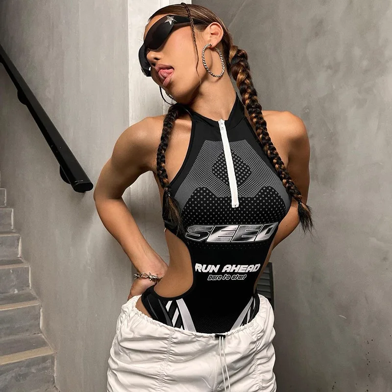 الشارع Sle إلكتروني طباعة مثير الجوف خارج Bodycon نيسيي المرأة عالية الخصر رقيقة الحرير تسع نقاط السراويل ربيع 2024 وصول جديد #2