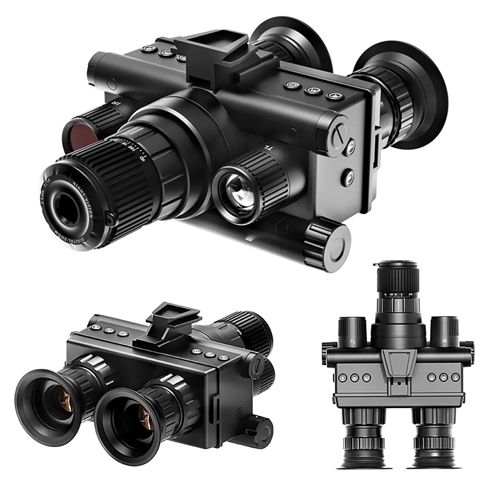 600M de largo alcance OHB-R5 visión nocturna 1080P HD binoculares digitales caza con linterna táctica IR cámara de vídeo montada en la cabeza