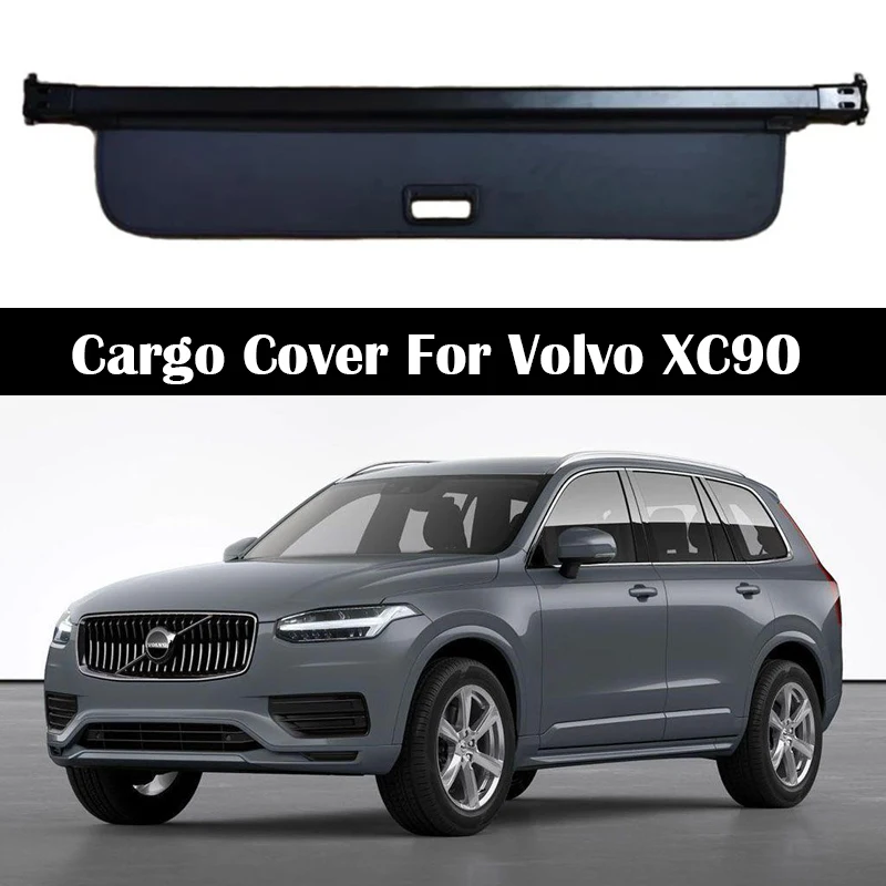 Rear Trunk Cargo Cover For Volvo XC90 2016-2024 Shield Shade Curtain Partition Board Privacy Blinds Security Accessories