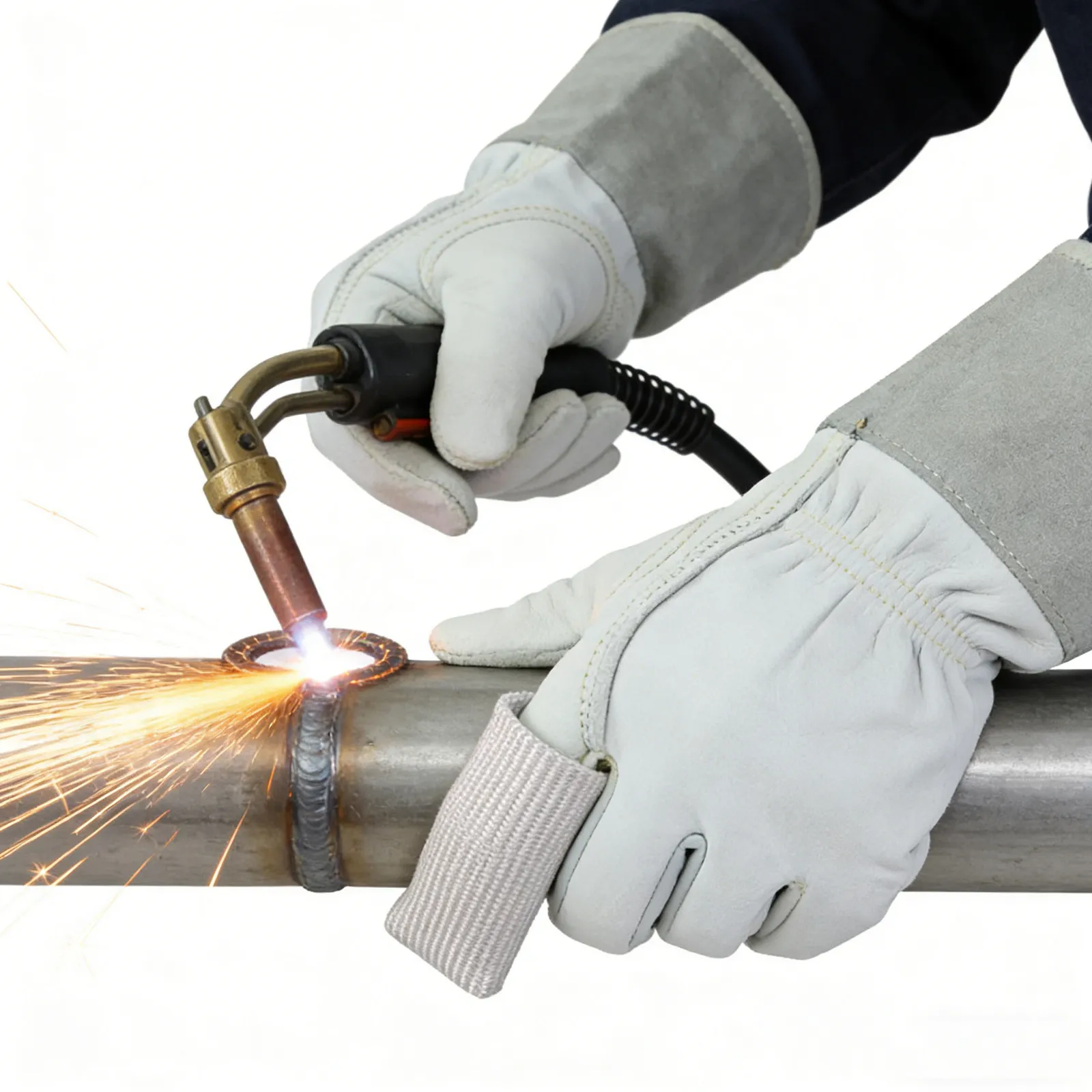 Finger Heat Shield Fiberglass Insulated Welding Glove for Tig Welding Equipment Flame Resistant Heat Insulation Gloves Workshop