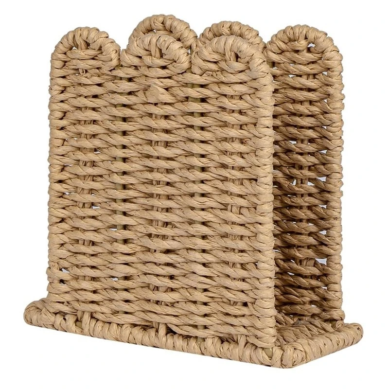 Stock Quantity Scalloped Napkin Holder Standing Napkin Dispenser Paper Rope Napkin Holder For Kitchen Countertop Dining Hotel