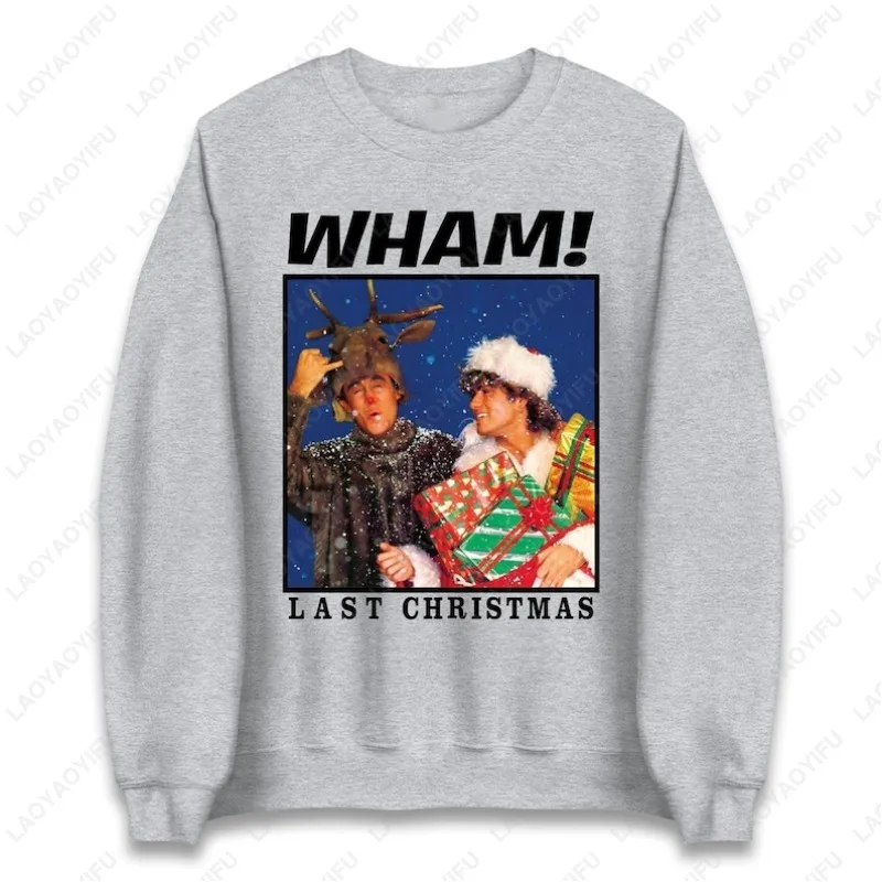 خمر جورج مايكل عيد الميلاد البلوز Wham آخر عيد الميلاد 80s ريترو Crewneck البلوز مضحك عطلة الموسيقى تتجه البلوز