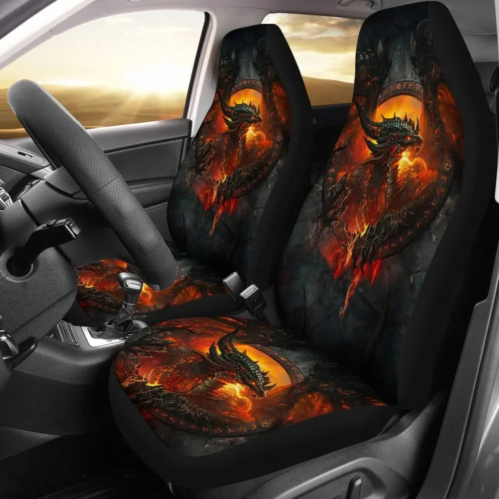 Ancient Dragon Car Seat Covers Pack of 2 Universal Front Seat Protective Cover Print Design Car Seat Covers