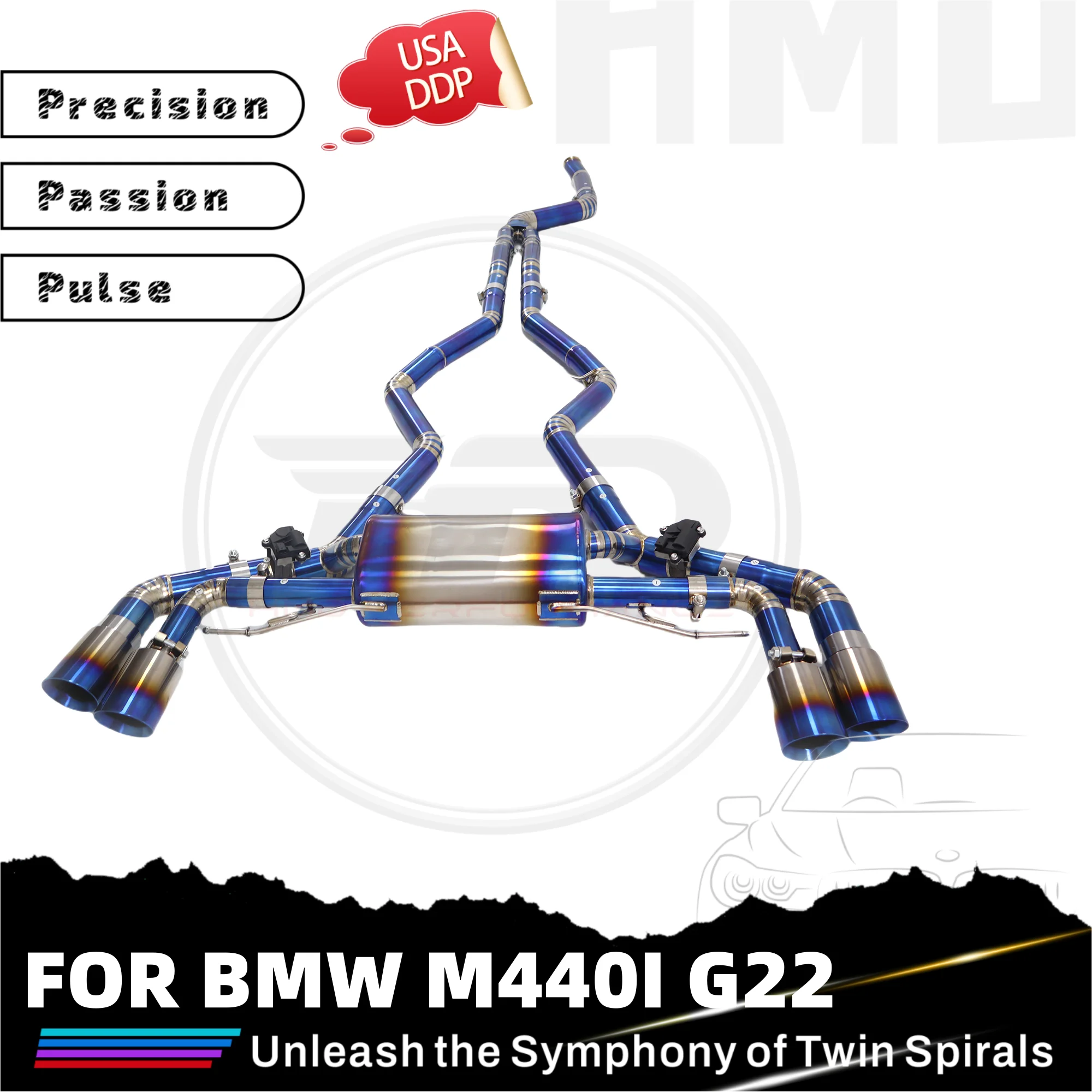 

Настройка HMD для BMW M440I G22 TC4, электронные клапаны Catback выхлопных газов, насадки из того же материала, легкий дизайн