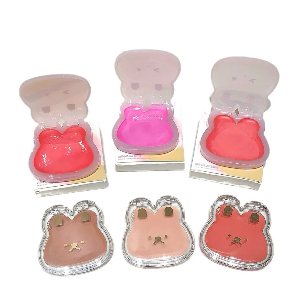 أرنب ملمع الماء الخد كريم أحمر الخدود لصق الطين تينت سطع الشفاه الخد كونتور روج تجميل ضد الماء أحمر الخدود أحادية اللون 1 قطعة