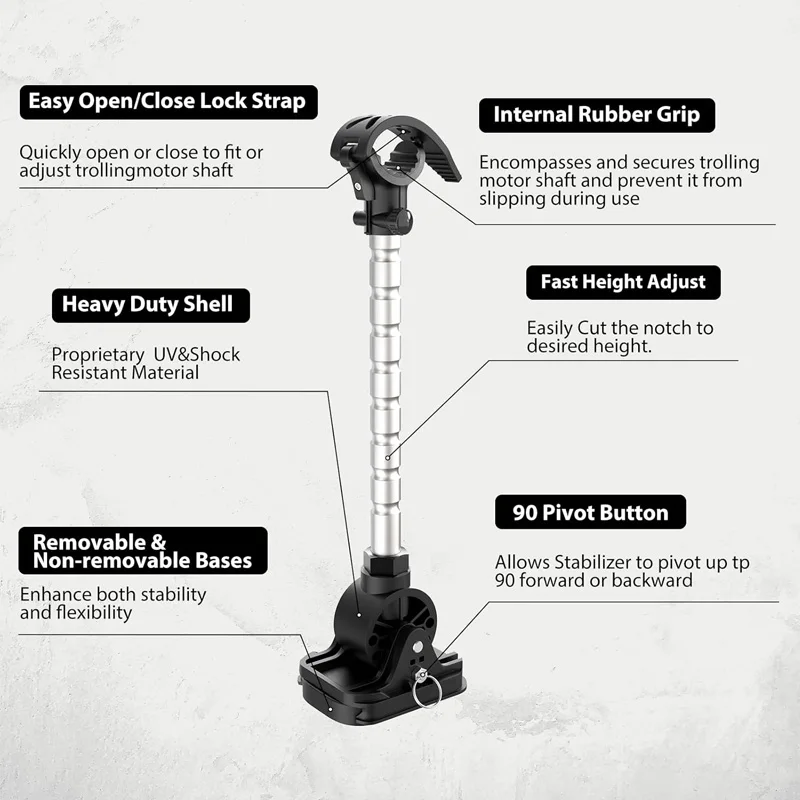 Trolling Motor Stabilizer Mount 1862051 MKA-55 Fit For Minn Kota Terrova/Riptide Terrova/Ulterra/Riptide Ulterra/PowerDrive/Etc