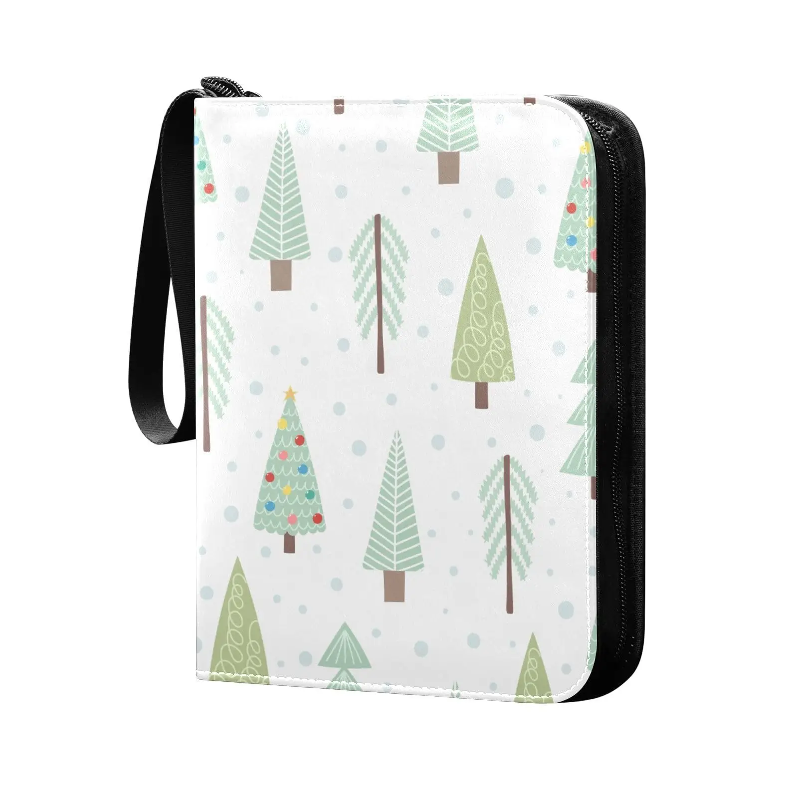 Christmas Tree Card Binder 4 Pocket Card Binder, 400 Double Sided Pocket Album Sport Game Cards, Unique Card Collection Storage