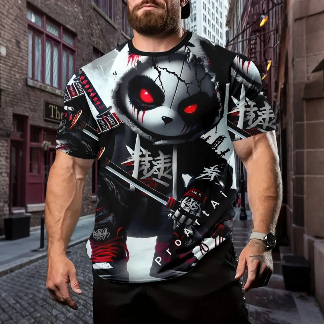 

summer mens clothing 3D printed cartoon animals graphic t shirts top round neck short sleeved sports casual funny T-shirts men