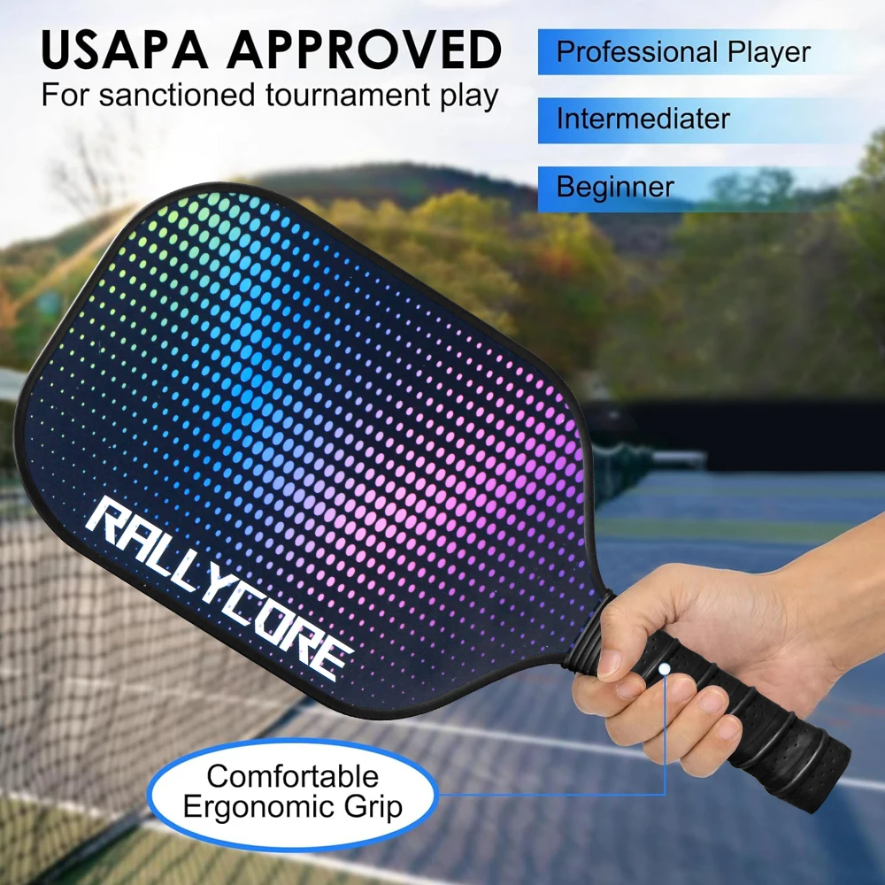 

Портативный набор Pickleball для путешествий, 2 сотовые лопасти премиум-класса, 4 мяча и сумка для переноски, универсальный набор для игр на открытом воздухе и в помещении f