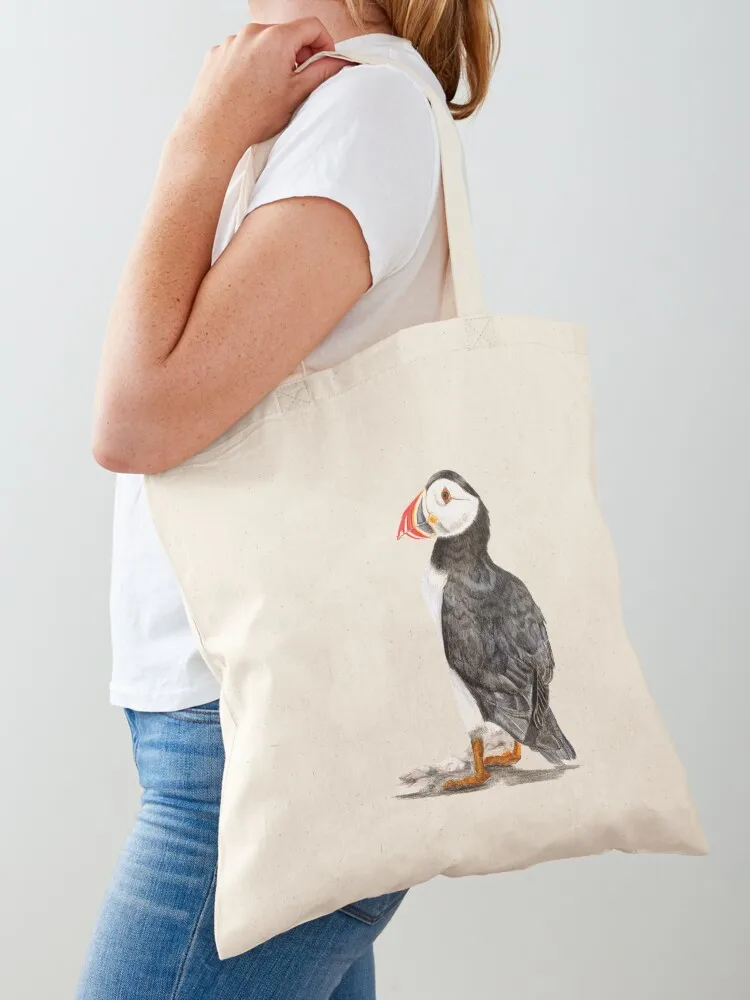 Puffin being a puffin Tote Bag canvas shopping bag supermarket folding bag reusable shopping Candy bags