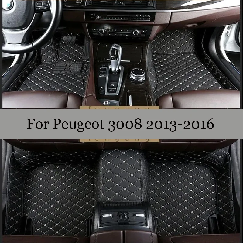 

Ковры для Peugeot 3008 2016 2015 2014 2013, автомобильные коврики, аксессуары для интерьера, Стайлинг, кожаные декоративные чехлы на заказ