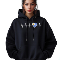 Uruguayan Heartbeat I Love Uruguay Flag Graphic Sweatshirts Men Mans Men's Polyester Sweater