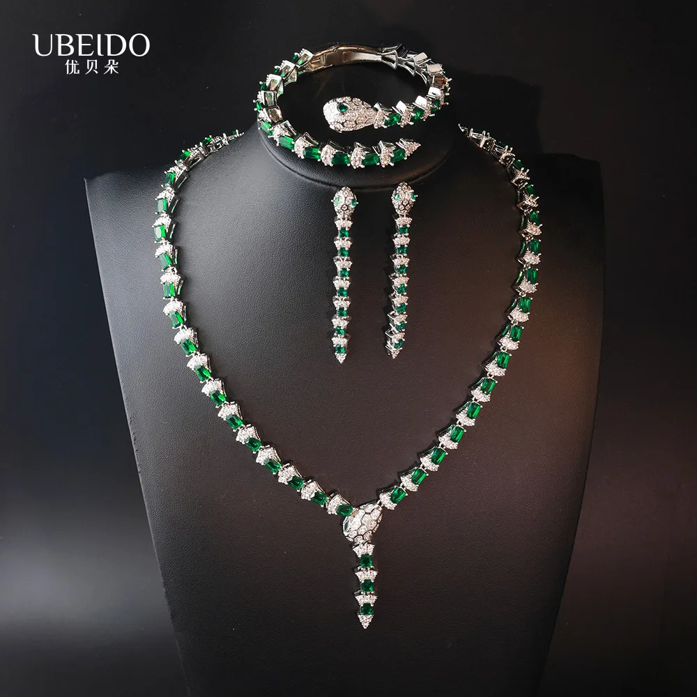 High-End Vintage Zircon Jewelry Set for Women European American Style Light Luxury Earrings Necklace Combo 2026