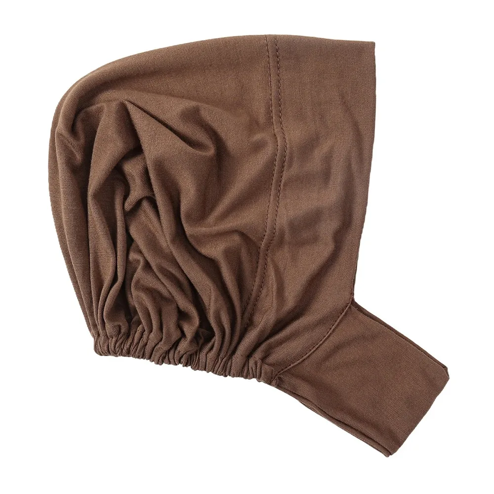 

New Elastic Instant Hijab Tube Ready To Wear Jersey Cotton Inner Hijab Solid Ear Hole Instant Turbans for Women
