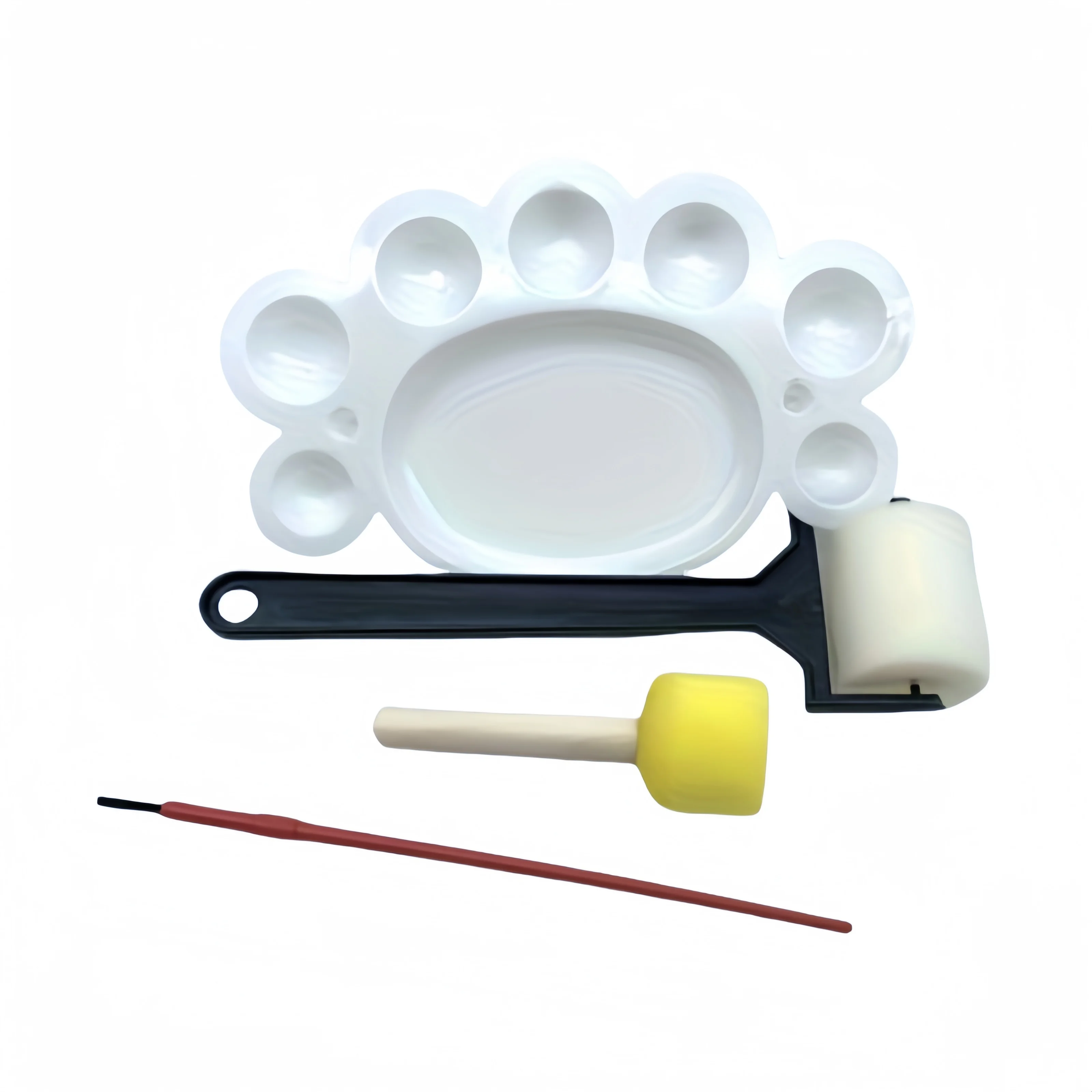 Plum Blossom Paint Palette, Multi-Well Mixing Tray for Gouache, Oil & Acrylic Painting, Art Supplies for Students & Artists